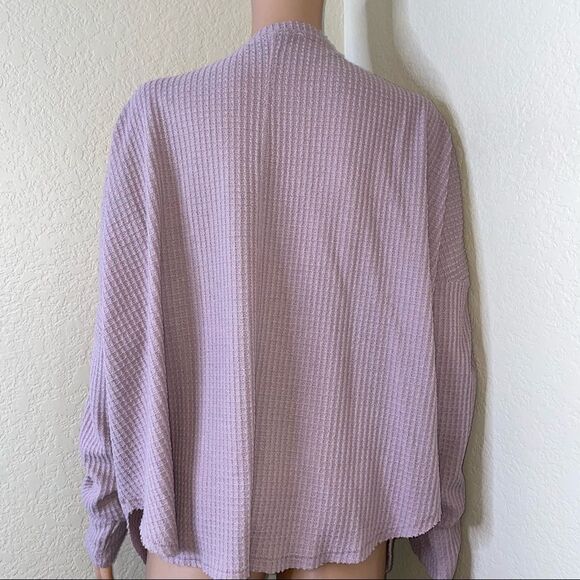 Out From Under Jojo Oversized Thermal Button Top Urban Outfitters lavender SZ L - Picture 8 of 12